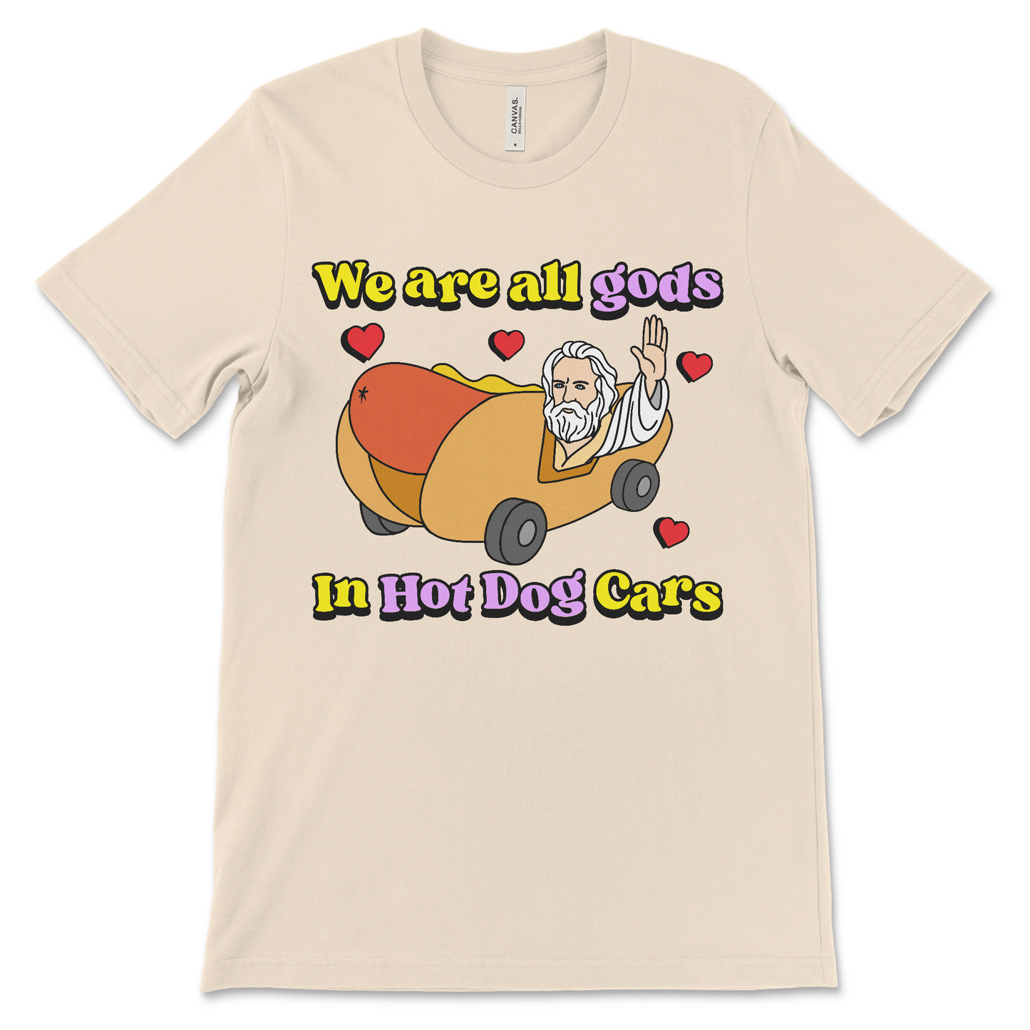 surreal hot dog car meme tee funny design
