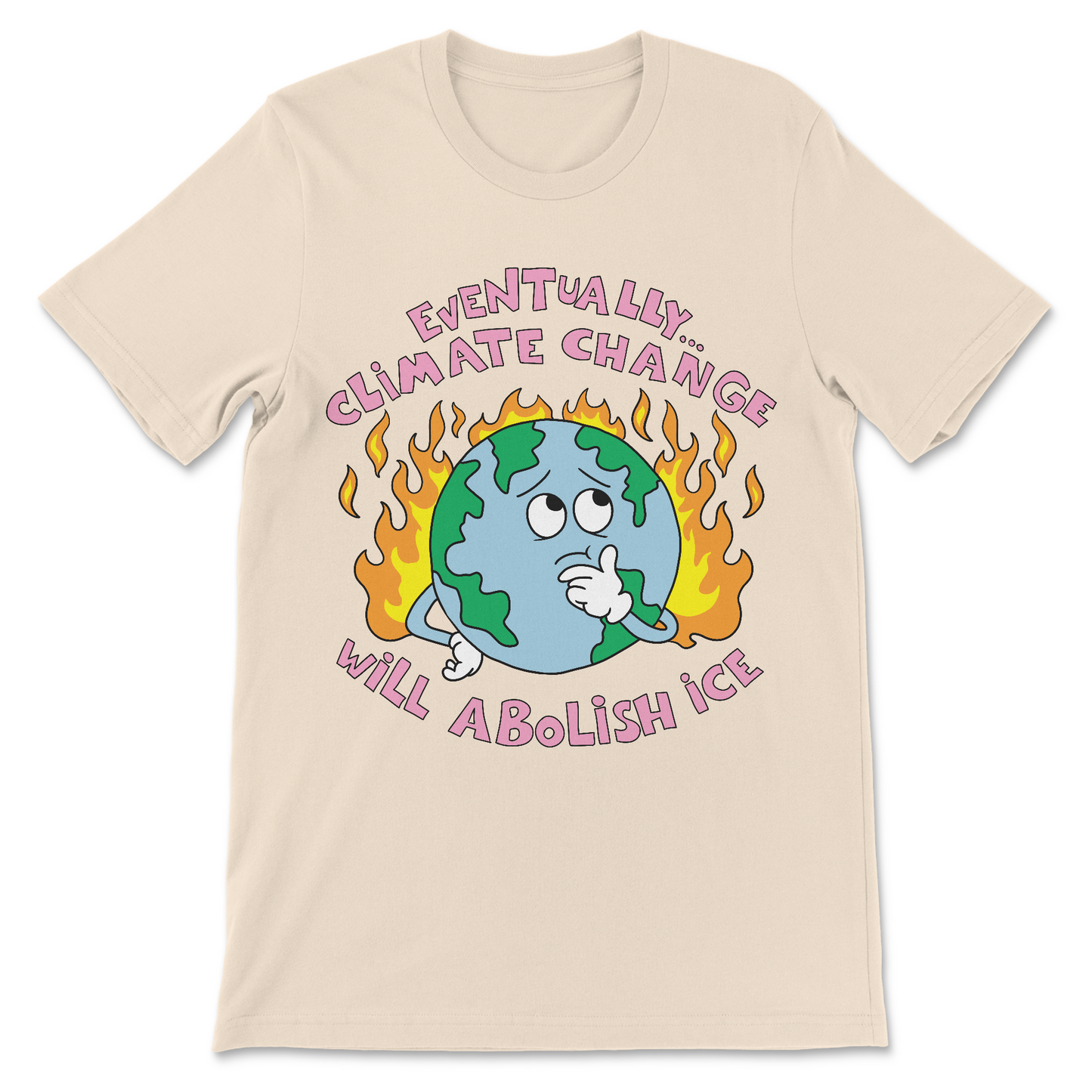 Dark humor anti-ICE T-shirt with text graphic
