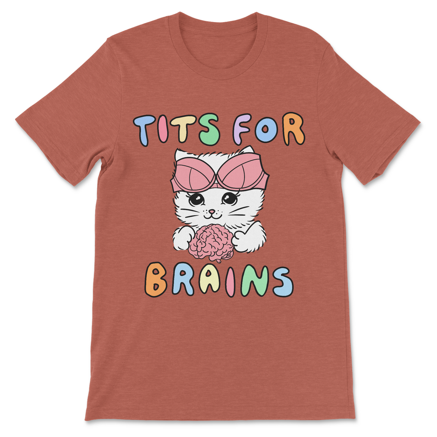 sarcastic women’s shirt with funny kitten illustration and offensive quote
