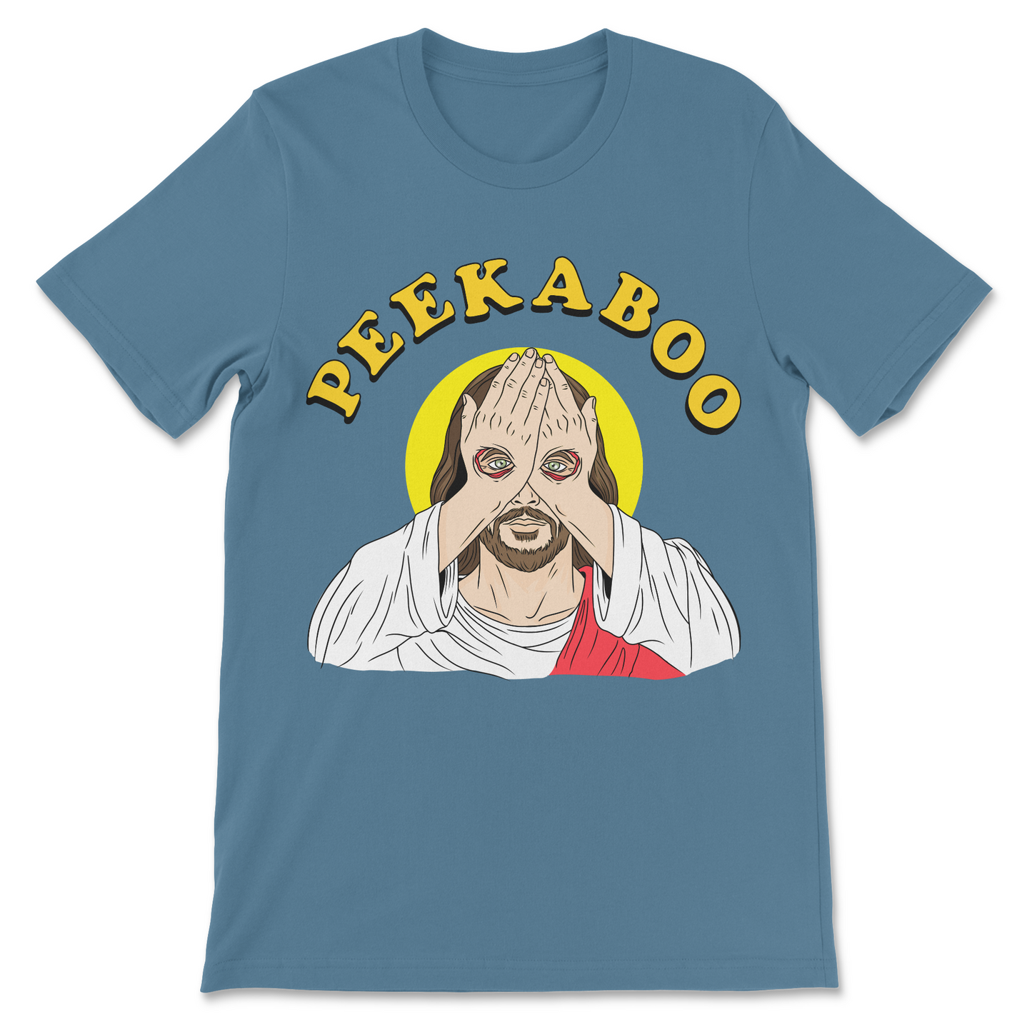 funny shirt for atheists and anti religion folks who love dark religious jokes.