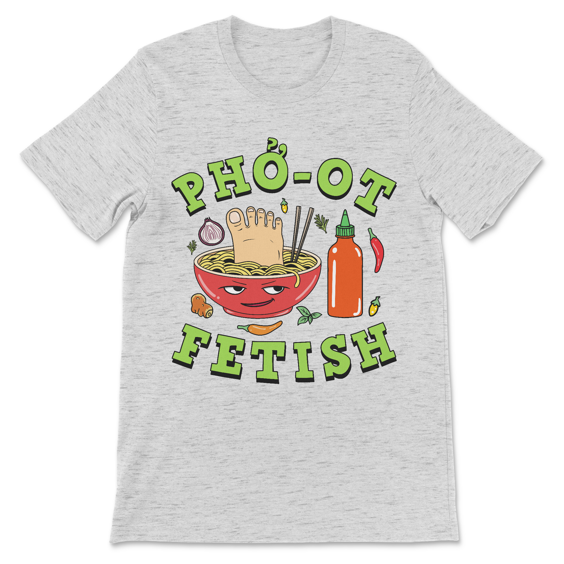 kinky pho pun t-shirt pho-ot fetish foot fetish bdsm noodle kink graphic