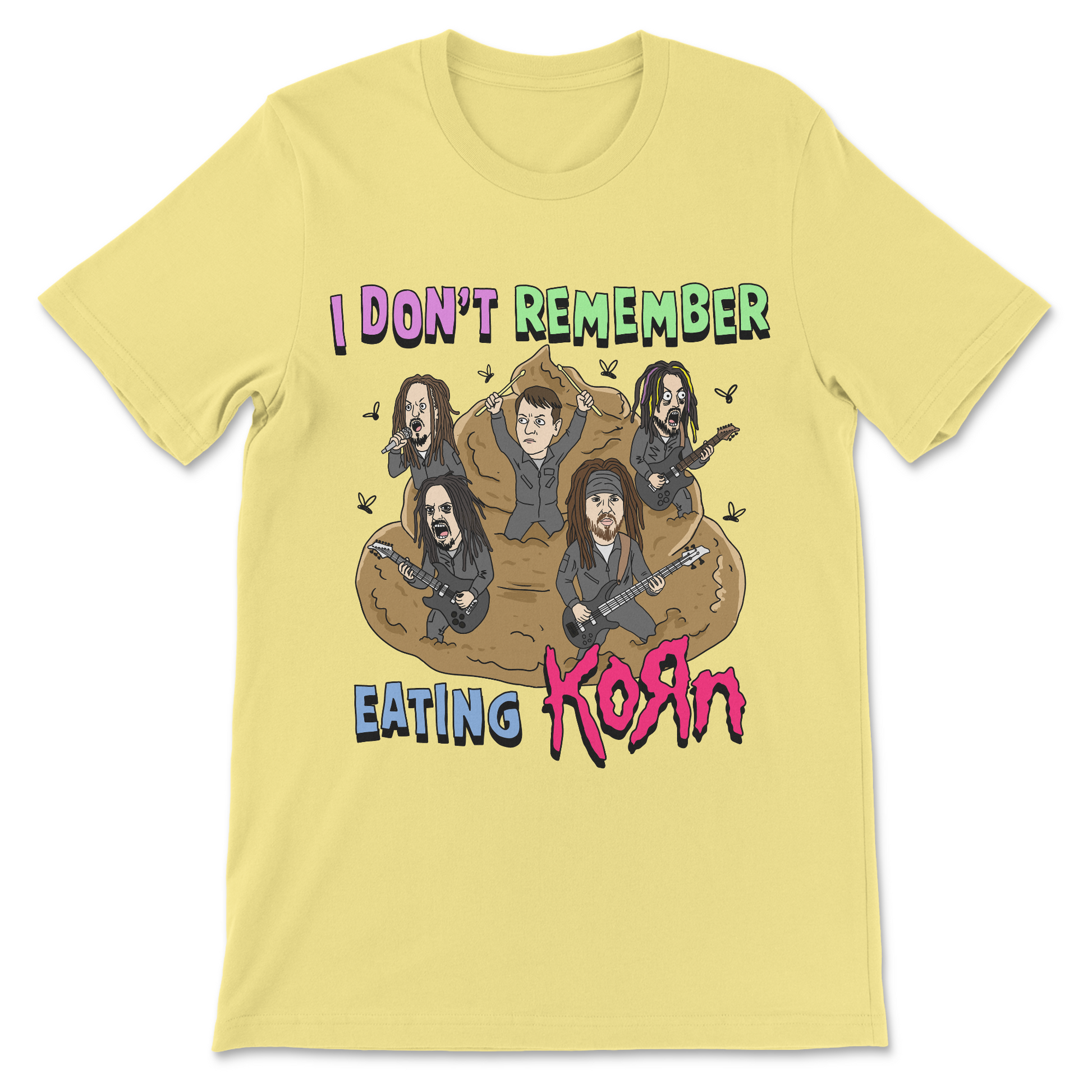 Korn parody shirt with I Don’t Remember Eating Korn text
