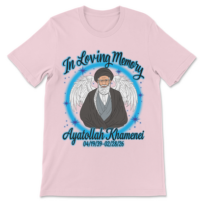 an ironic political humor tee with ayatollah khamenei