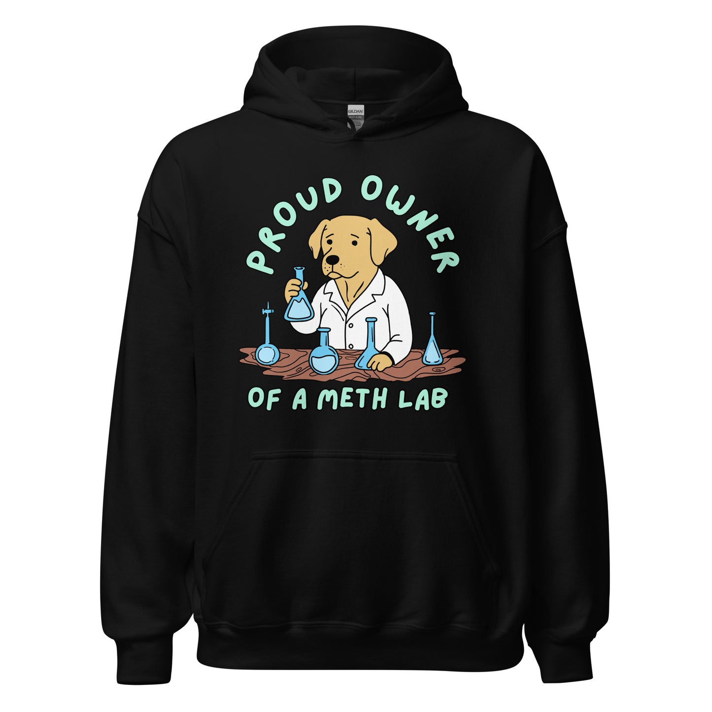 inappropriate pun hoodie featuring meth and a dog