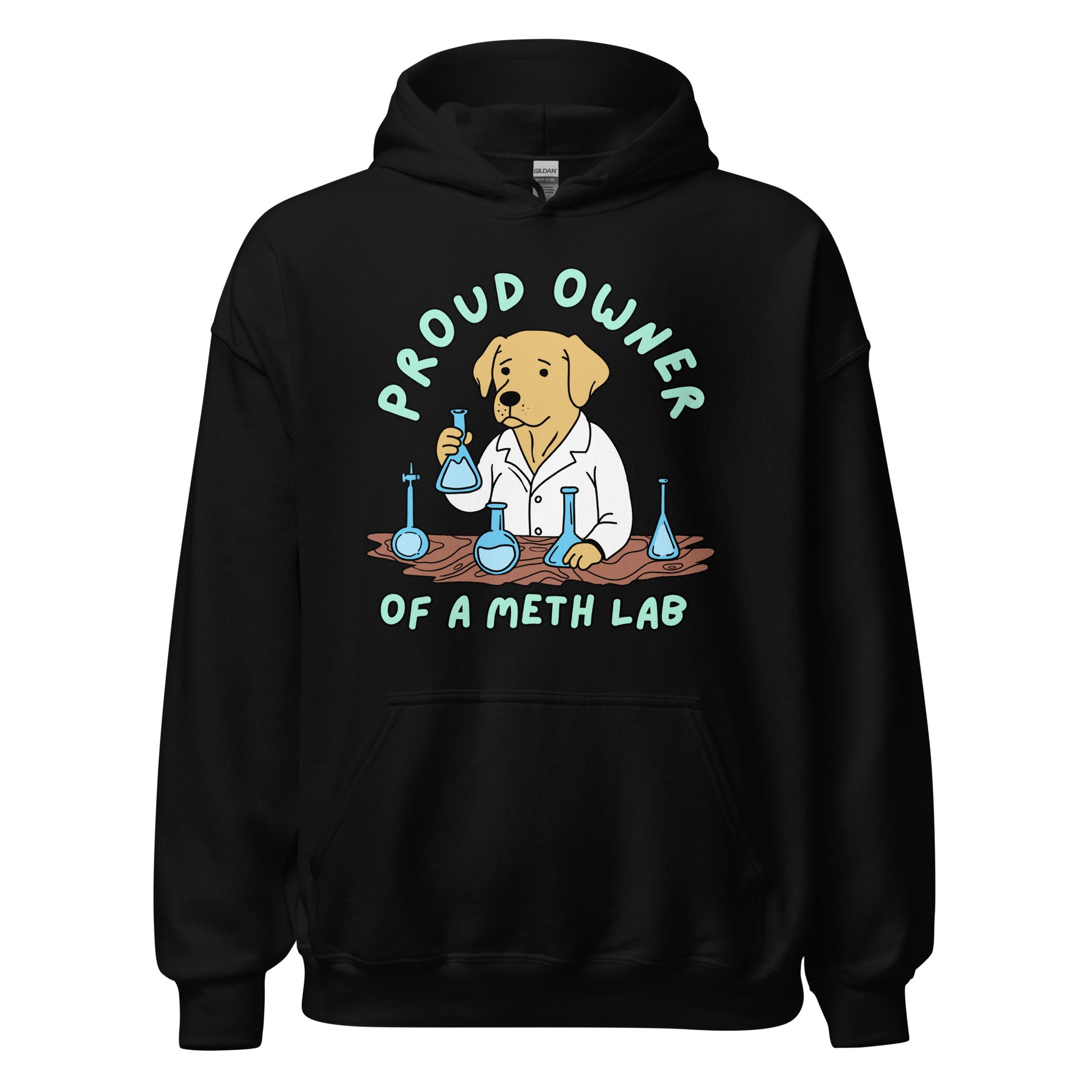 inappropriate pun hoodie featuring meth and a dog