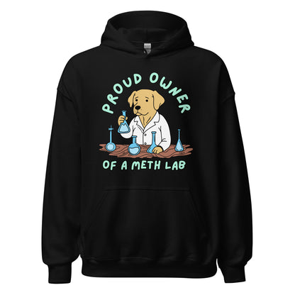inappropriate pun hoodie featuring meth and a dog