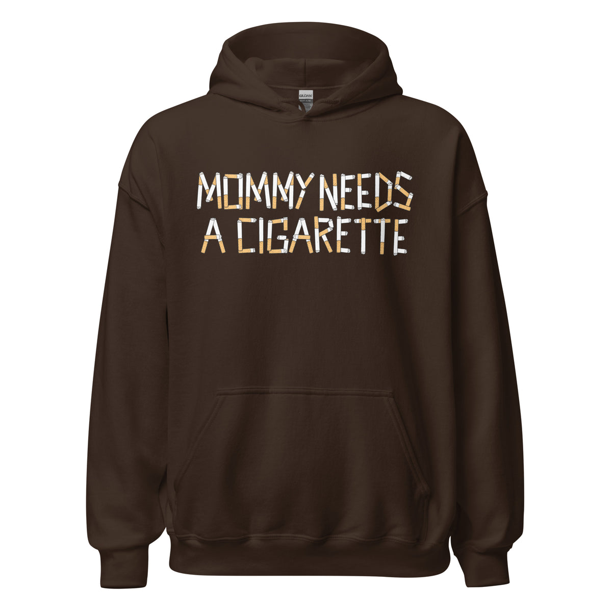 Mommy Needs a Cigarette Y2K meme hoodie with funny graphic design