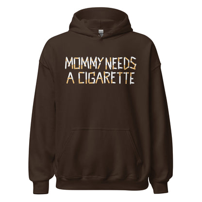 Mommy Needs a Cigarette Y2K meme hoodie with funny graphic design