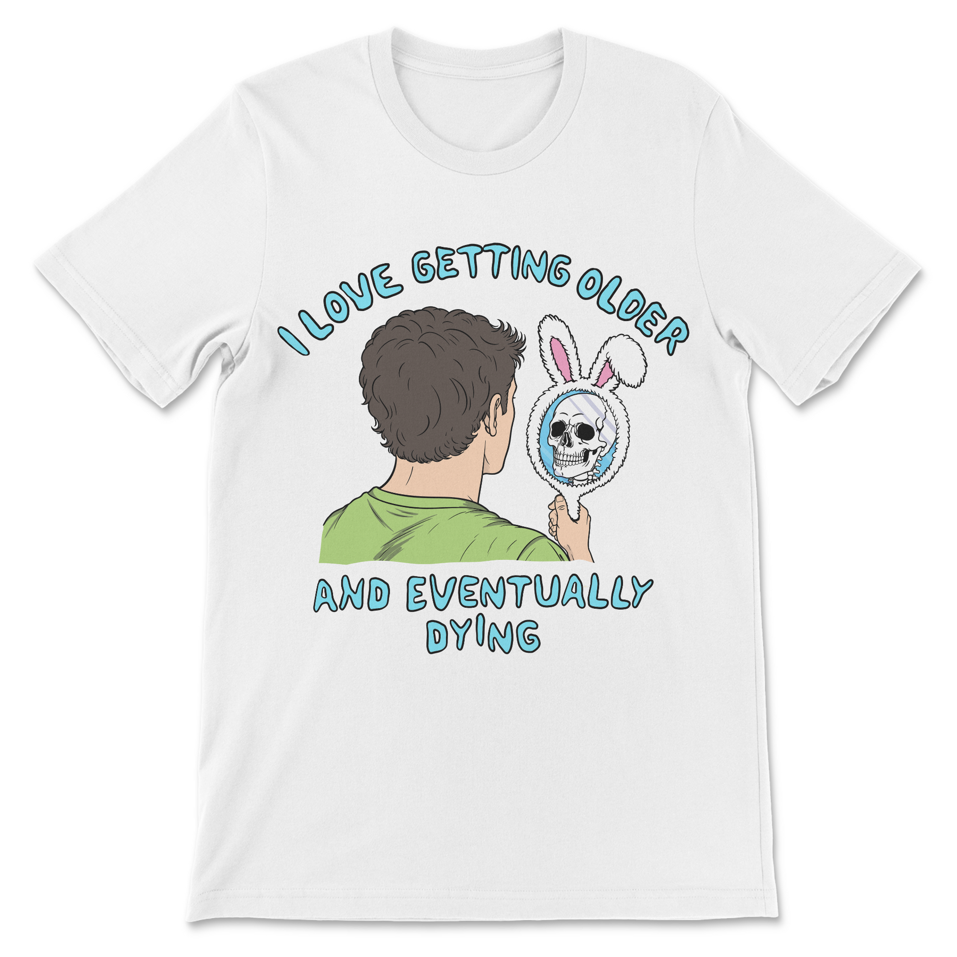 Dark humor getting older skeleton design

