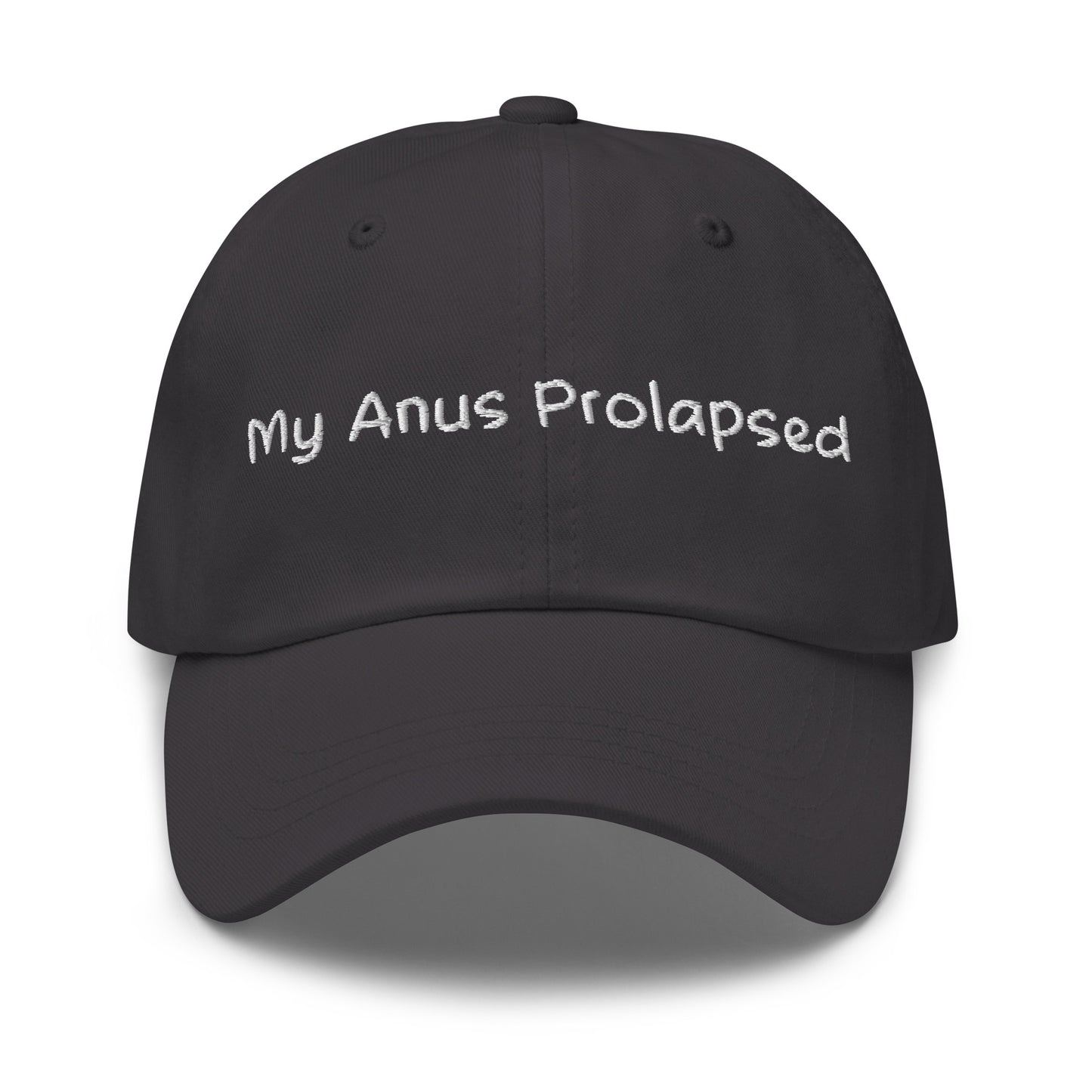 my anus prolapsed text on a stupid unwearable dad hat