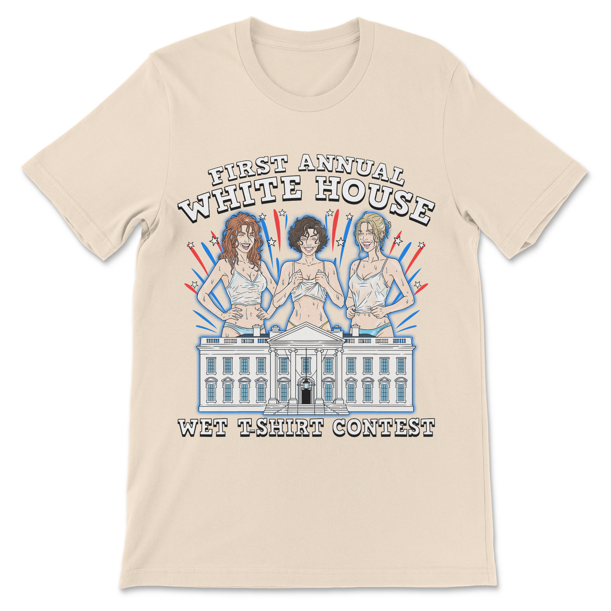 Funny meme shirt featuring a fictional White House entertainment event.
