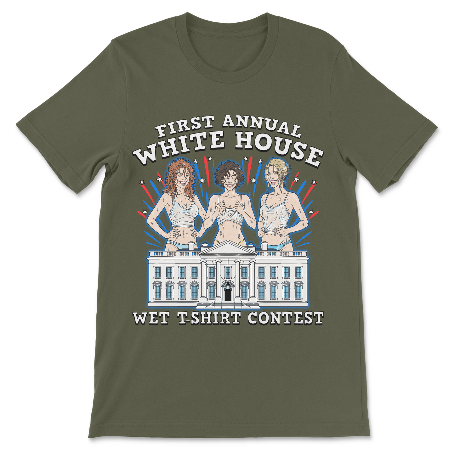 Funny White House shirt with a parody contest design and political humor.
