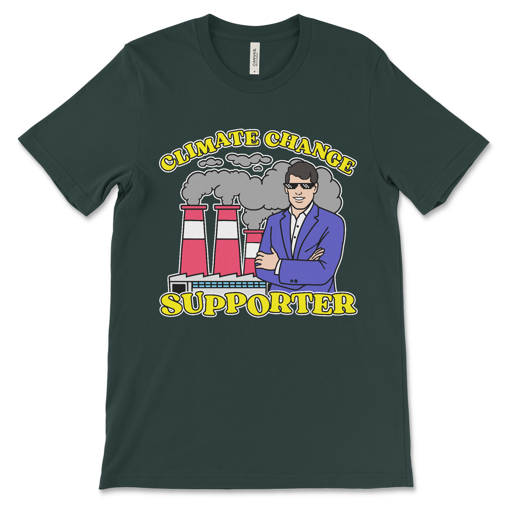 Dark humor shirt with global warming joke, featuring politically incorrect slogan for lovers of offensive USA shirts, meme culture, and degenerate political commentary.


