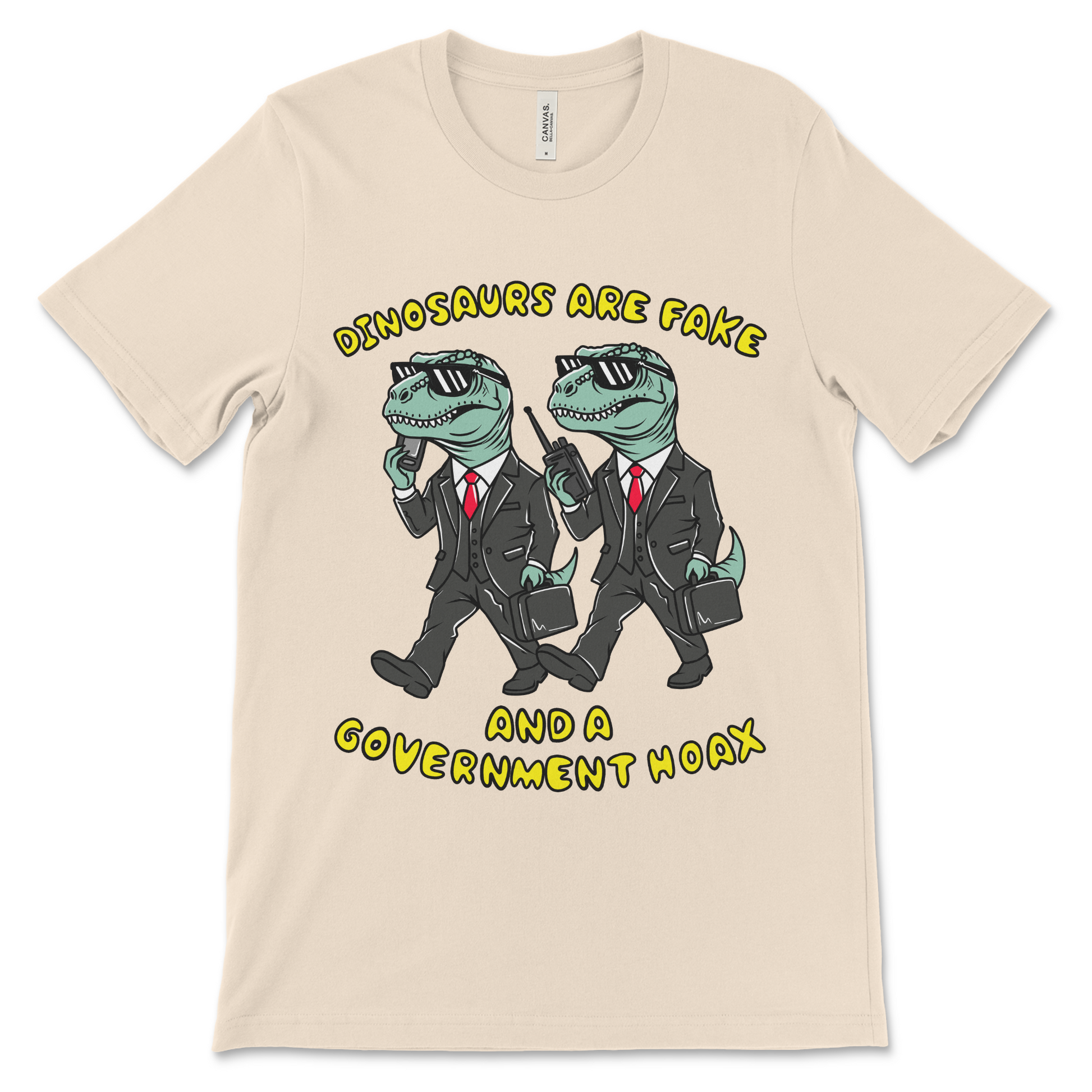 Dinosaurs aren’t real meme tee with sarcastic anti-science graphic