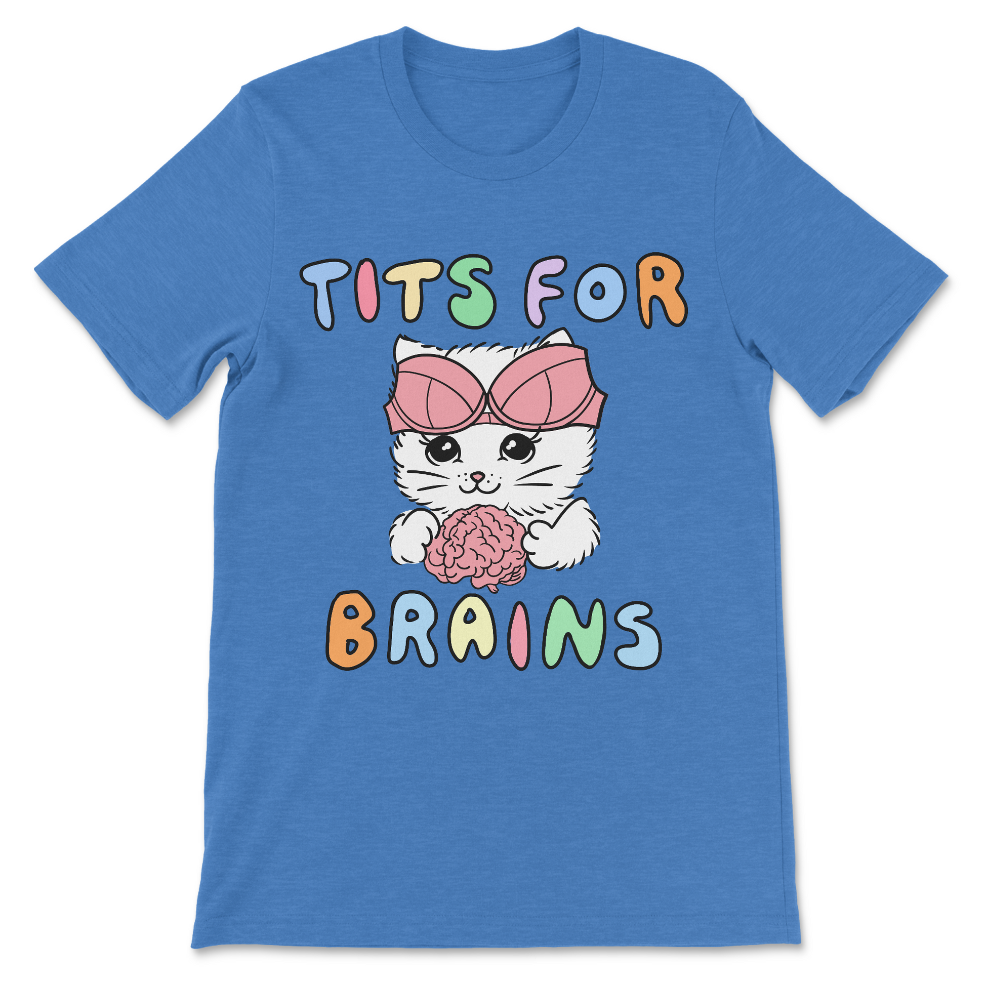edgy feminist humor shirt featuring cat with bra hat design
