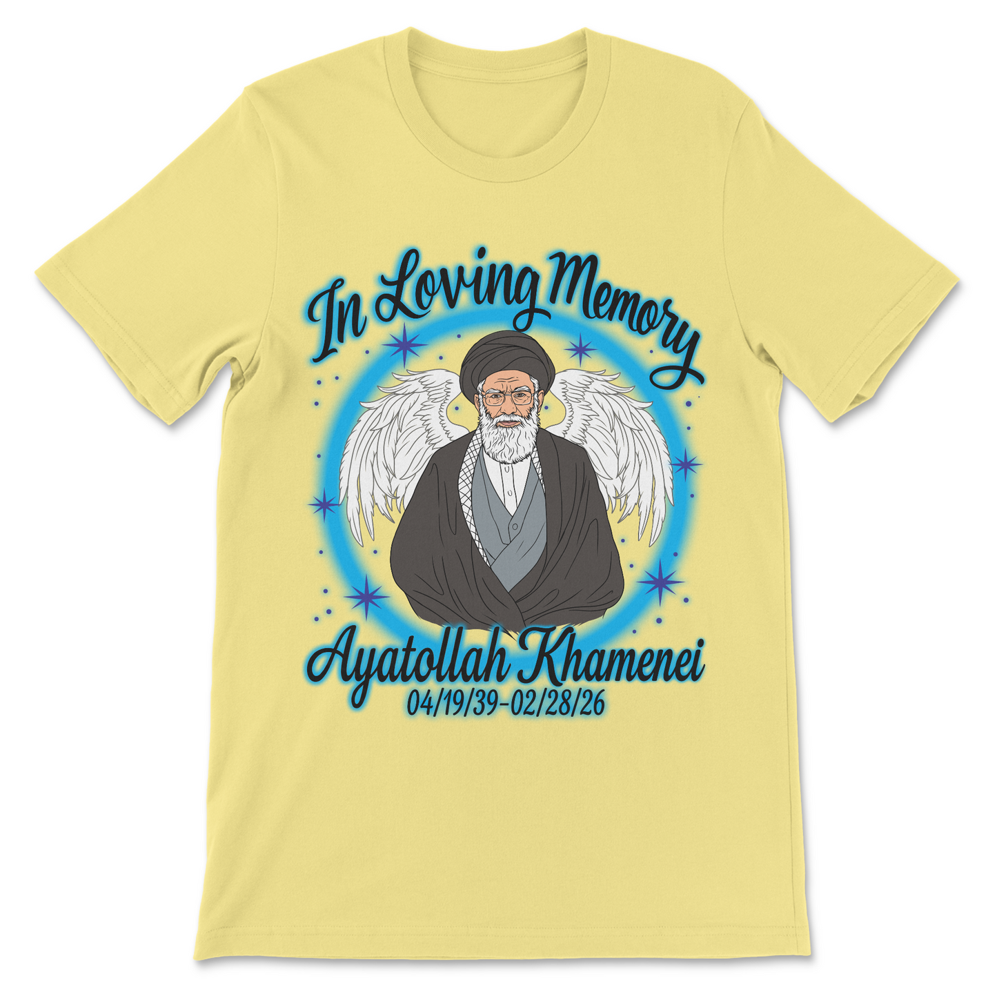 graphic shirt with an In Loving Memory Ayatollah Khamenei design styled like a classic memorial tribute tee.
