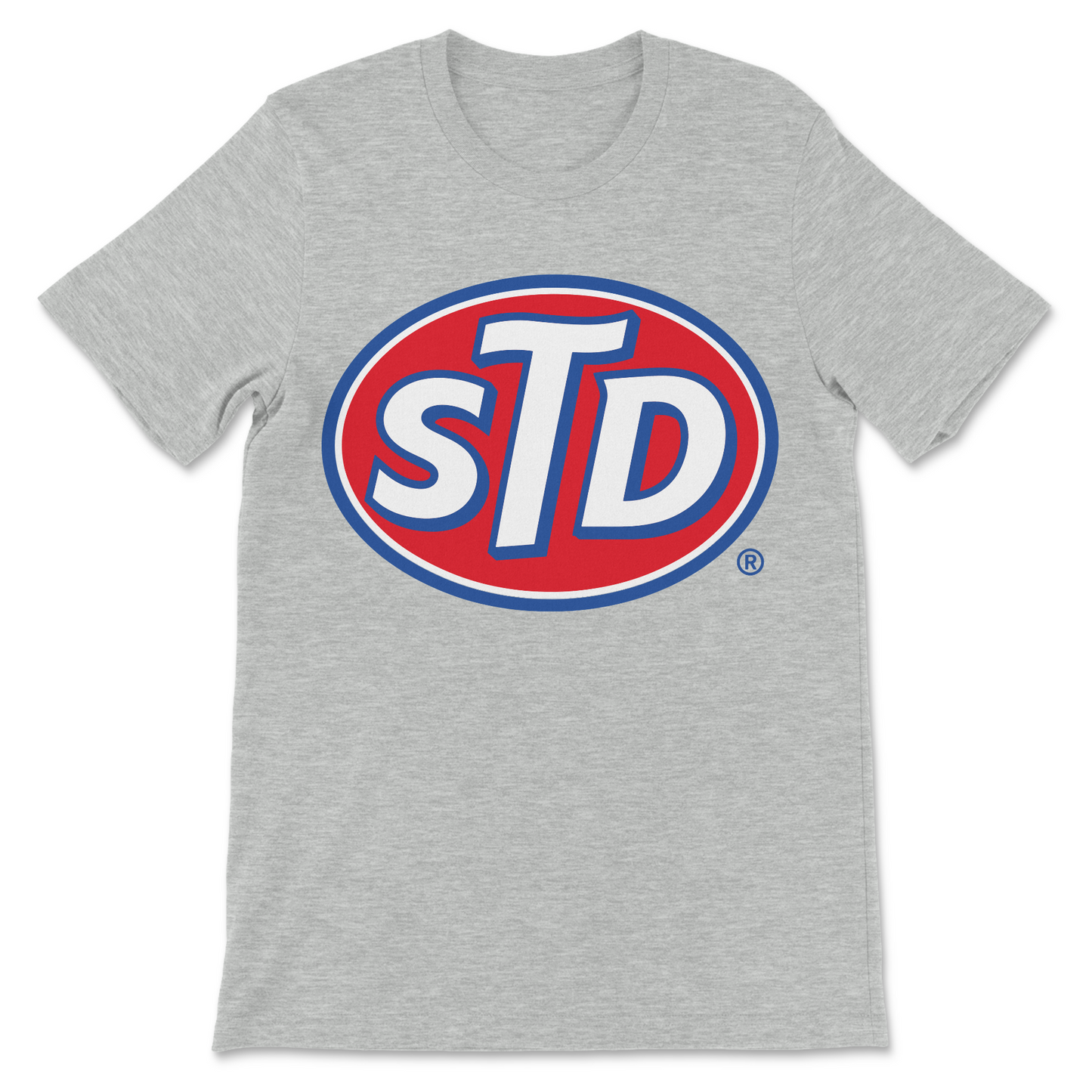 Funny 90s music parody shirt featuring an STD logo.
