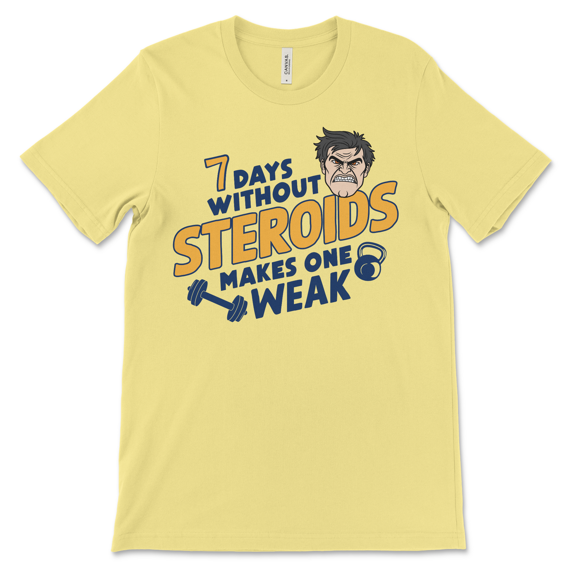 Cringe bodybuilding shirt that mocks fake natty lifters with a testosterone-fueled joke. A must-have dark humor shirt for fans of roid rage memes.