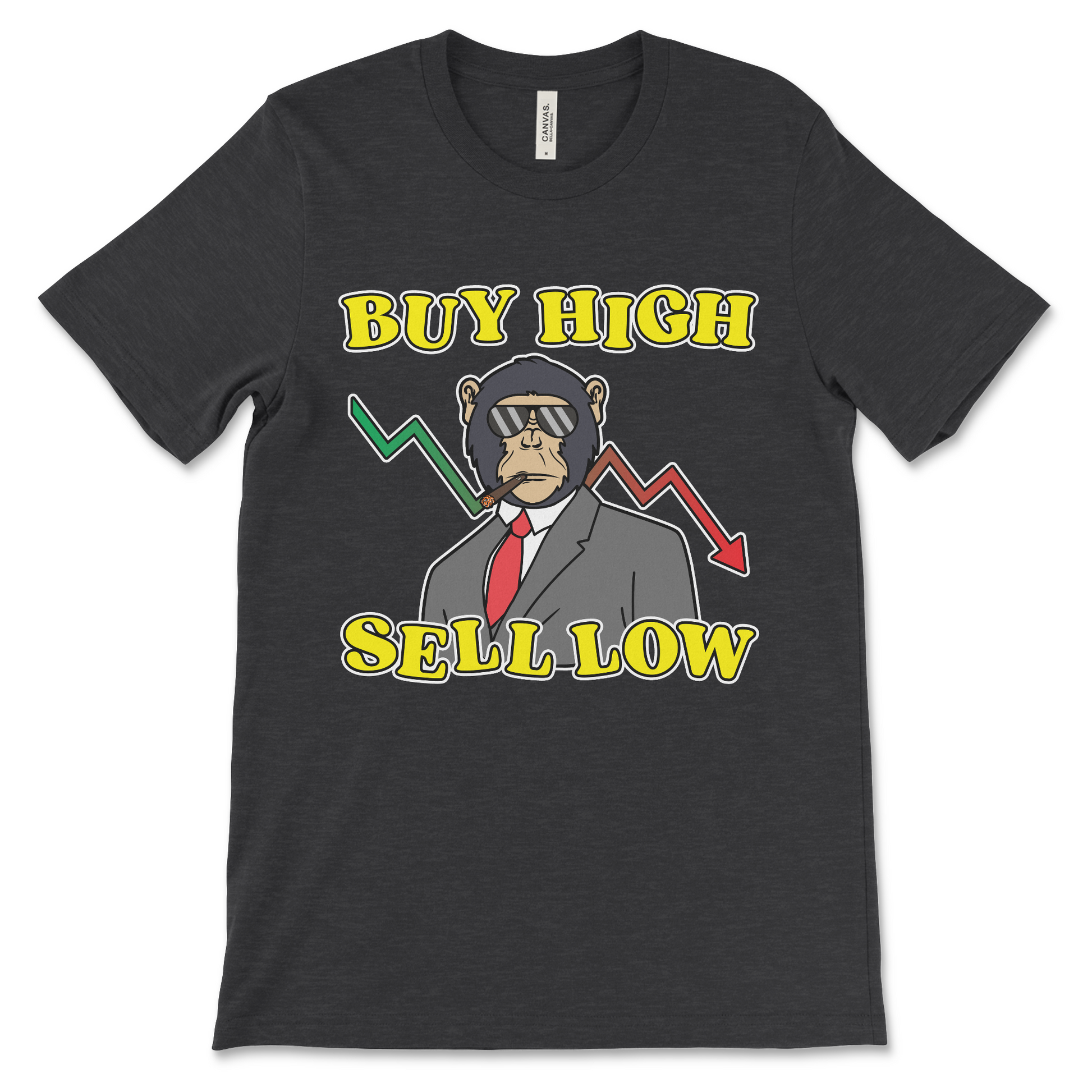 Sarcastic financial meme shirt with dumb investing advice, perfect for cryptocurrency fans, broke traders, and stock market clowns.
