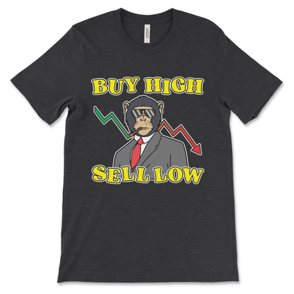 Sarcastic financial meme shirt with dumb investing advice, perfect for cryptocurrency fans, broke traders, and stock market clowns.
