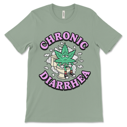 Dark humor weed shirt with a graphic bowel joke. Great for anyone into rude shirts and marijuana-themed toilet humor.