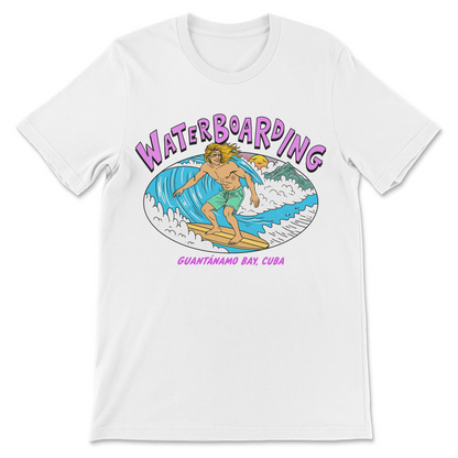 political shirt with a dark humor joke about Guantanamo bay