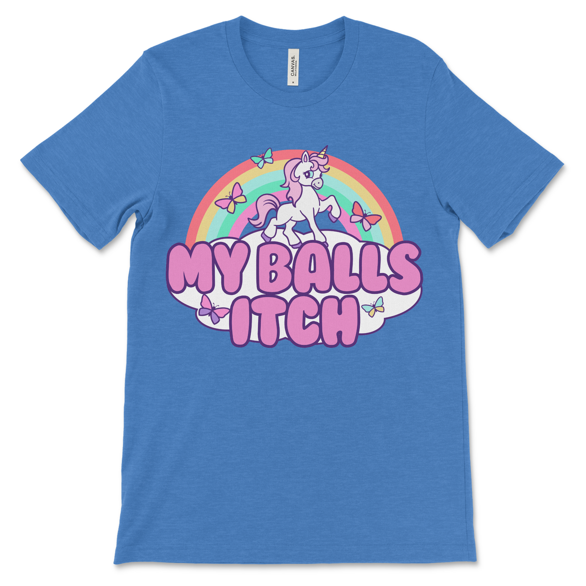 Absurd novelty t-shirt with a unicorn graphic and inappropriate humor. Perfect for fans of offensive meme tshirts, ironic shirts, and the worst shirts ever