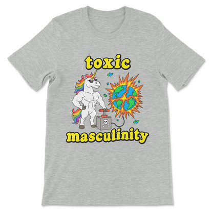 offensive humor shirt with exploding earth and unicorn
