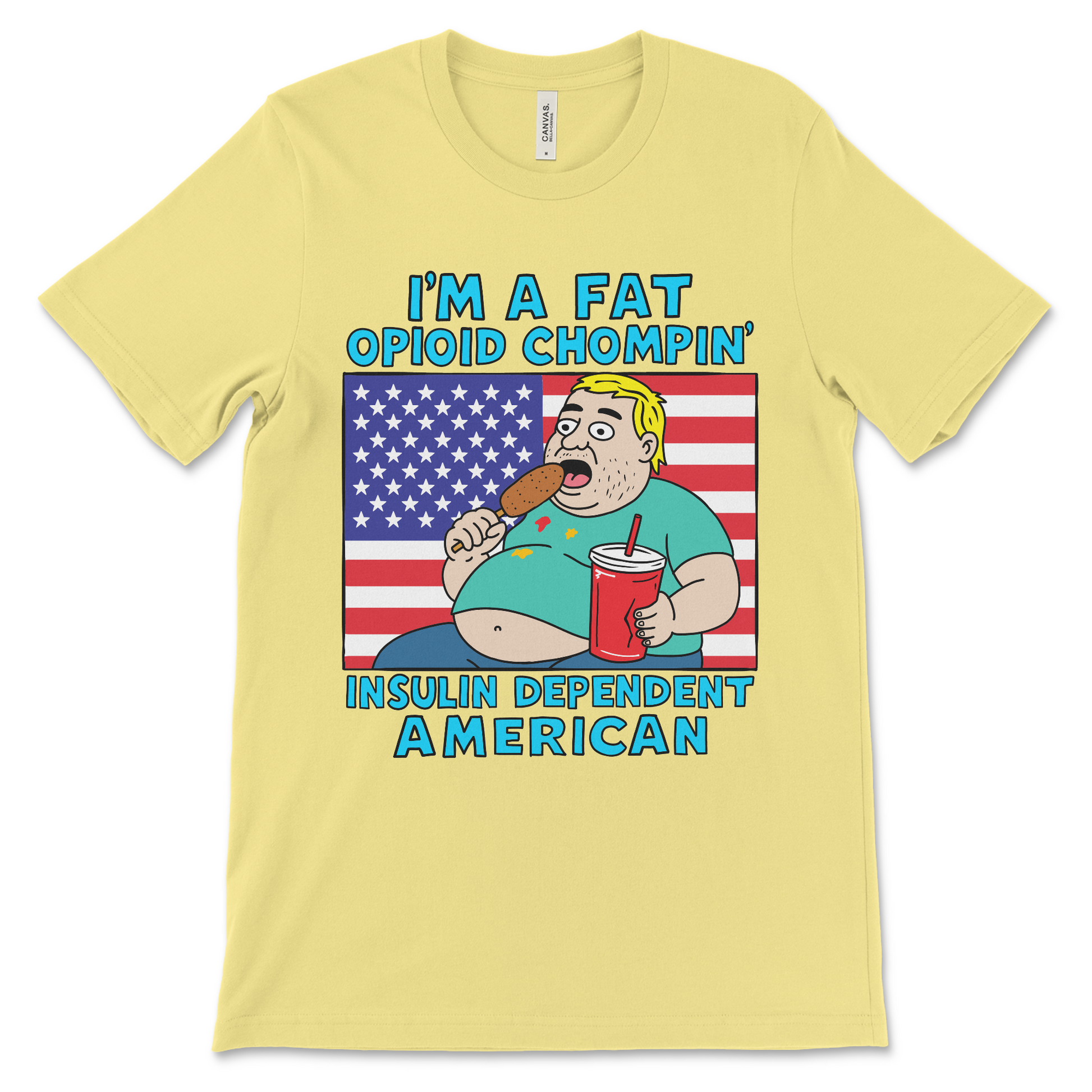 sarcastic meme shirt poking fun at United States politics.