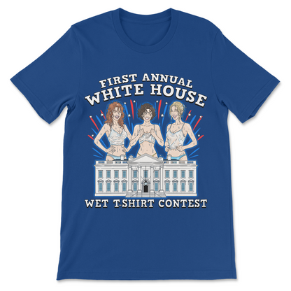 Absurd humor shirt featuring a fake White House event announcement.
