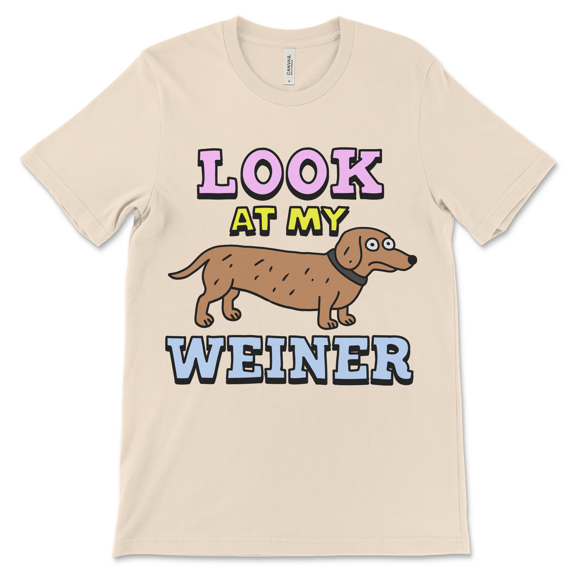 Funny wiener dog shirt with a playful and filthy pun. Perfect for fans of offensive humor and novelty animal tees.