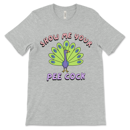 Offensive peacock pun shirt with adult humor. A cheeky tee for bird lovers, gag gifts, and anyone into rude, inappropriate, or sarcastic t-shirts.