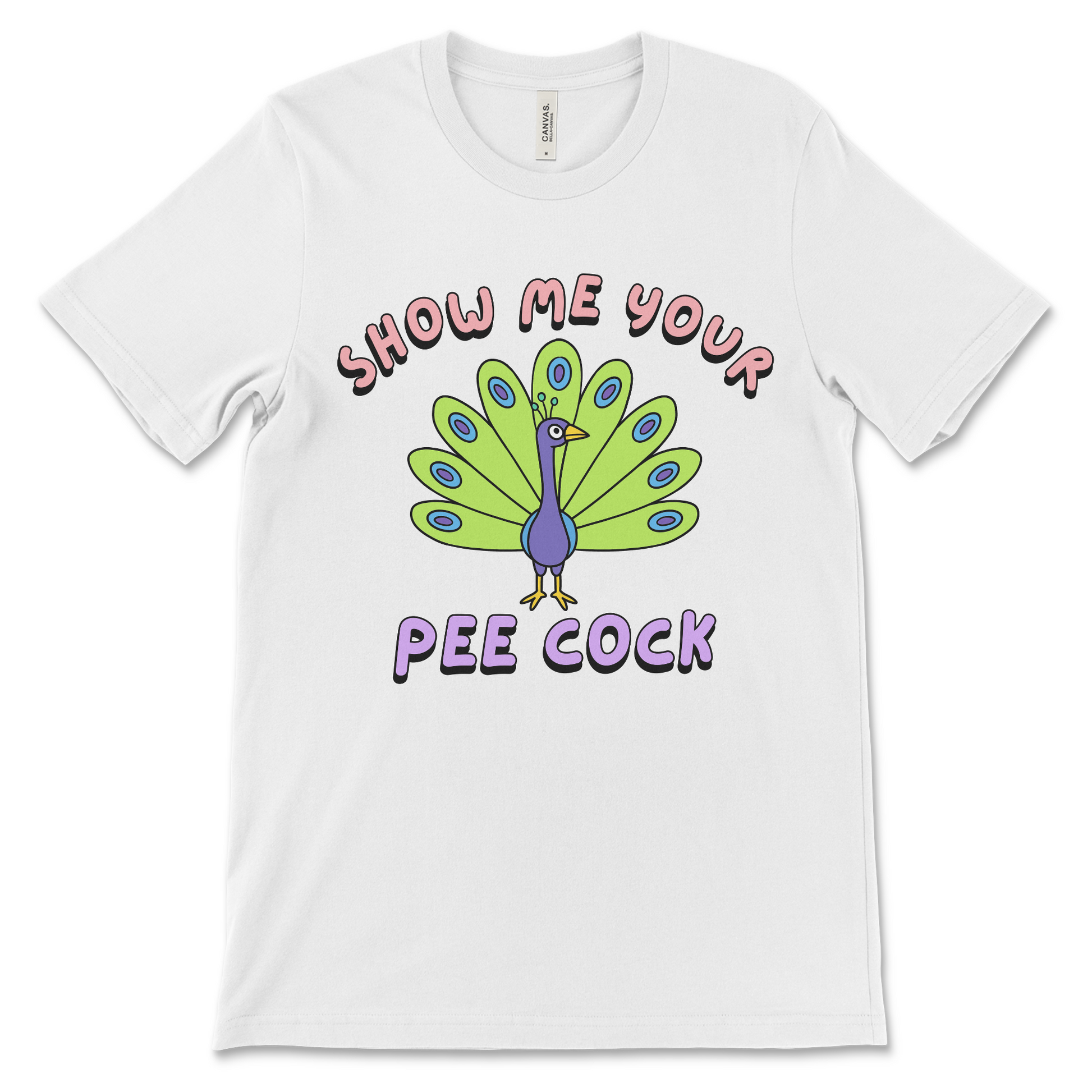 Offensive peacock pun shirt with adult humor. A cheeky tee for bird lovers, gag gifts, and anyone into rude, inappropriate, or sarcastic t-shirts.