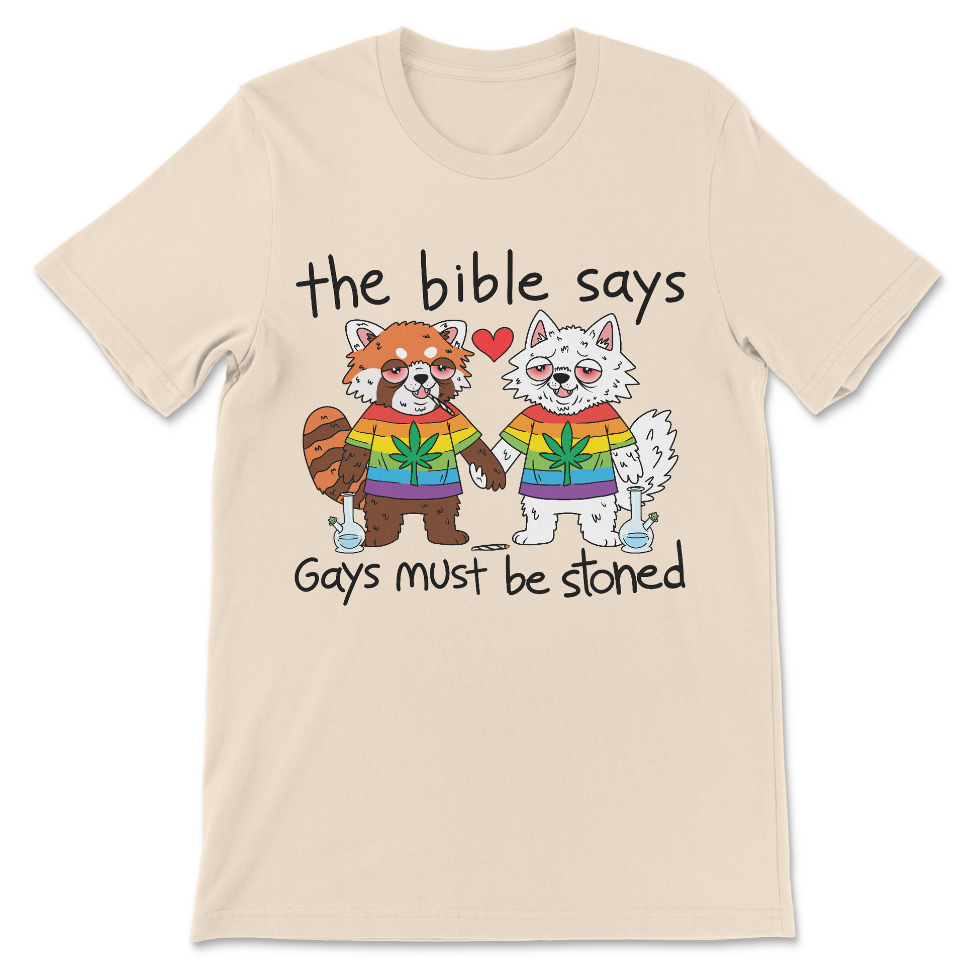 funny tshirt with gay animals smoking weed