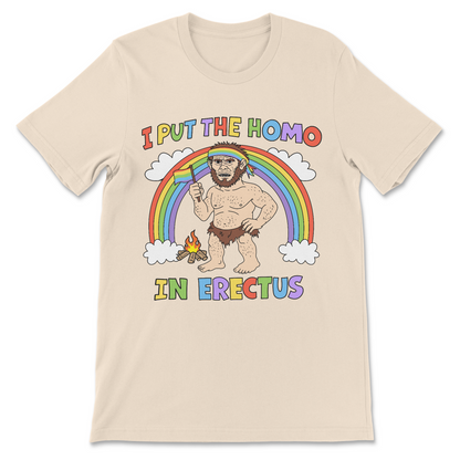 I Put the Homo in Erectus ironic graphic t-shirt
