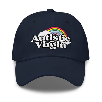 Funny autistic virgin meme dad hat – unhinged inappropriate adult humor adjustable cap