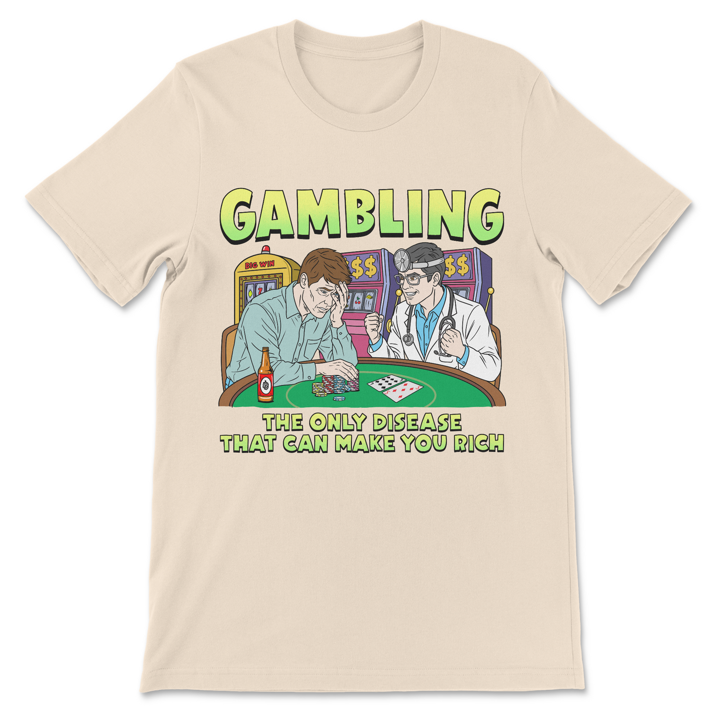 Ironic gambling joke shirt for degenerate gamblers