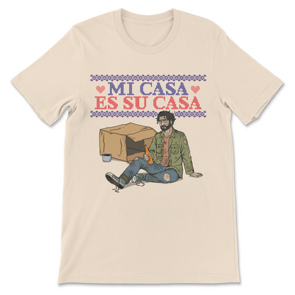 funny inflation shirt featuring a hobo and a cardboard box
