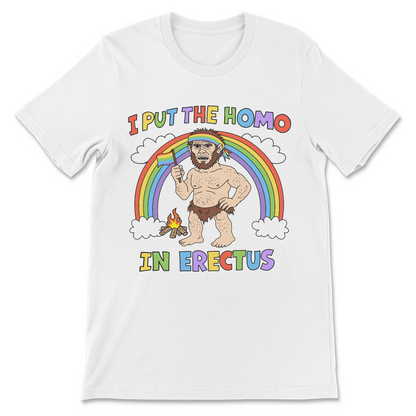 Funny anthropology joke t-shirt with gay wordplay
