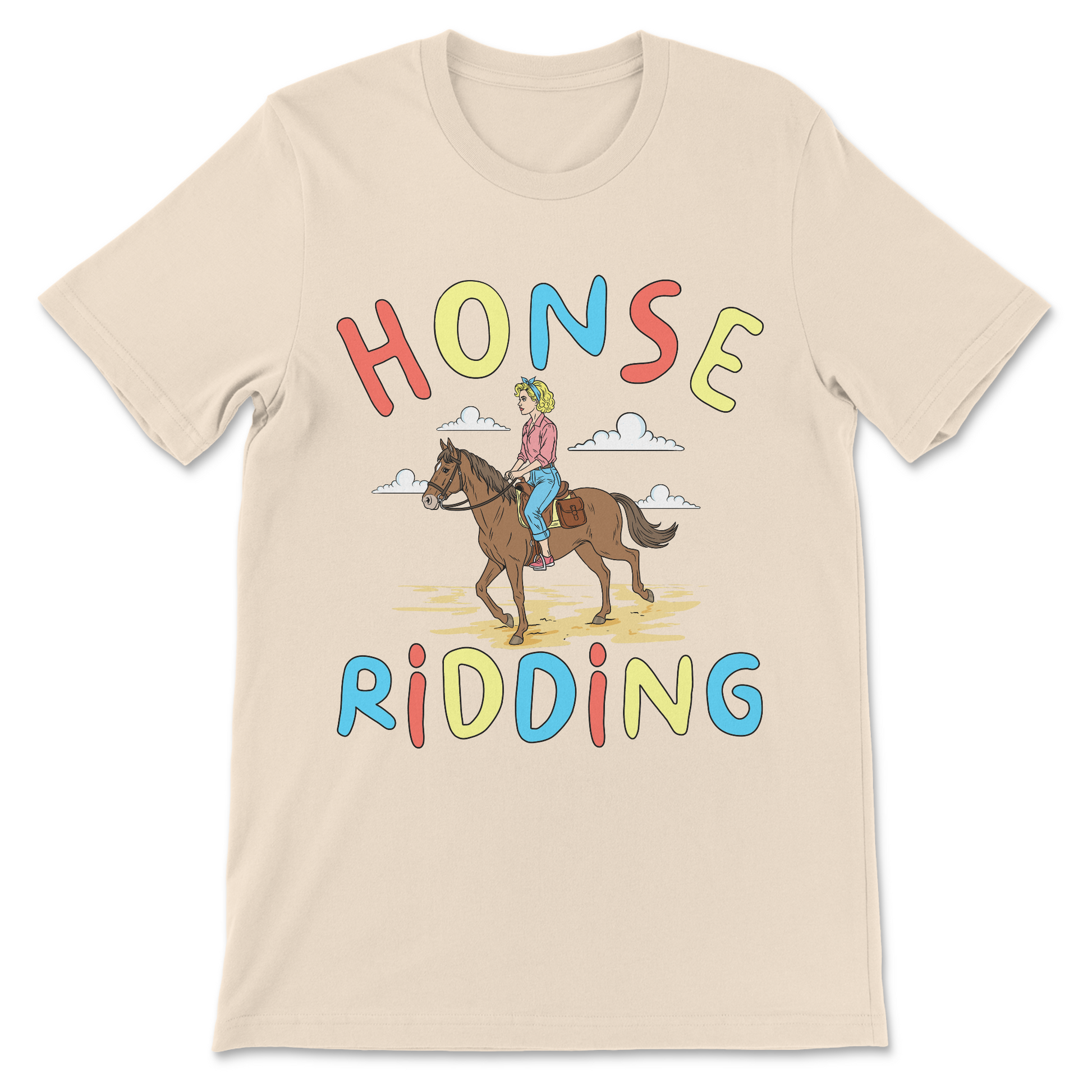 Ironic poorly translated Honse Ridding horse meme t-shirt
