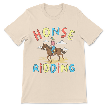 Ironic poorly translated Honse Ridding horse meme t-shirt