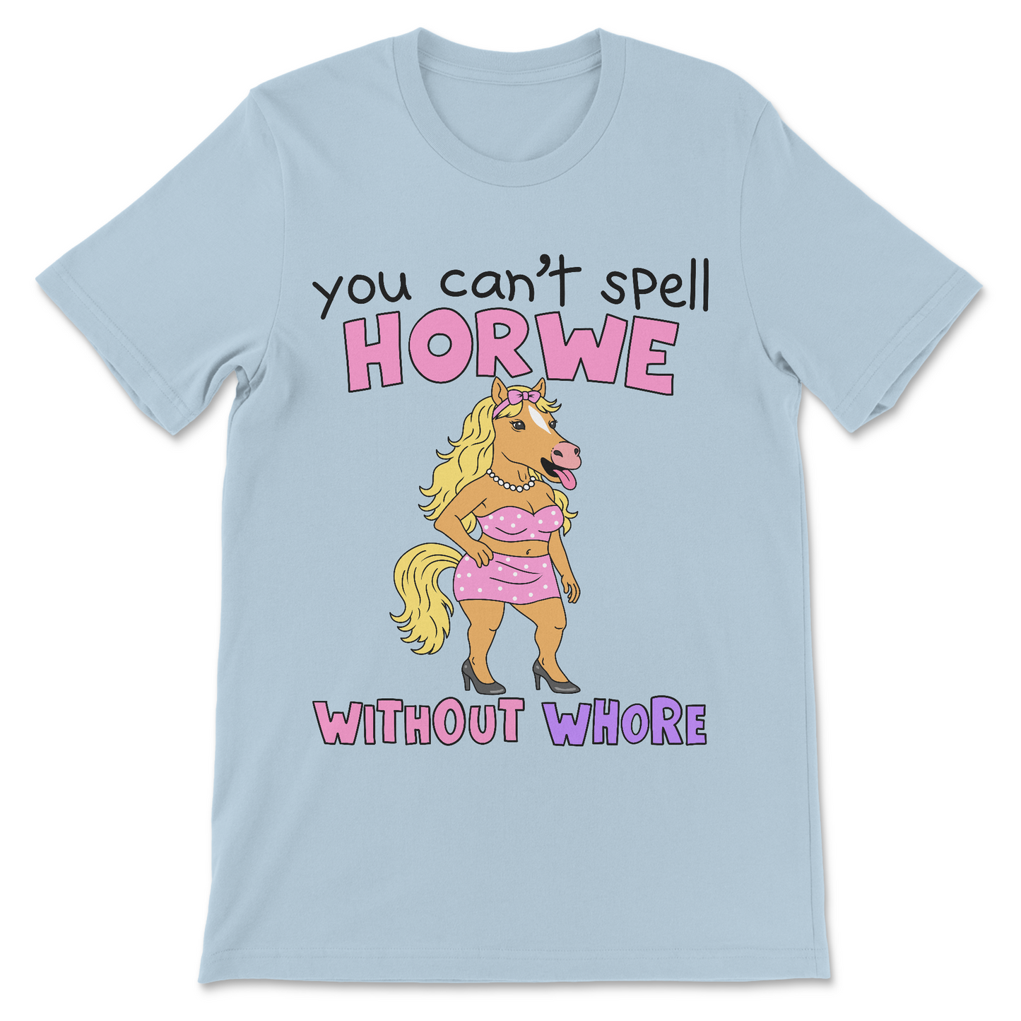 an awkward and weird tshirt featuring a horse meme