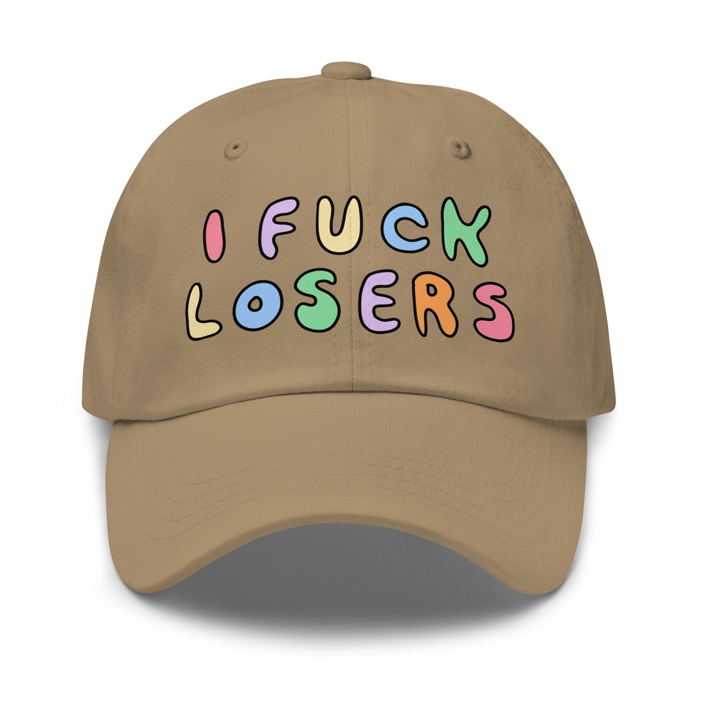 sarcastic dad hat with a raunchy slogan