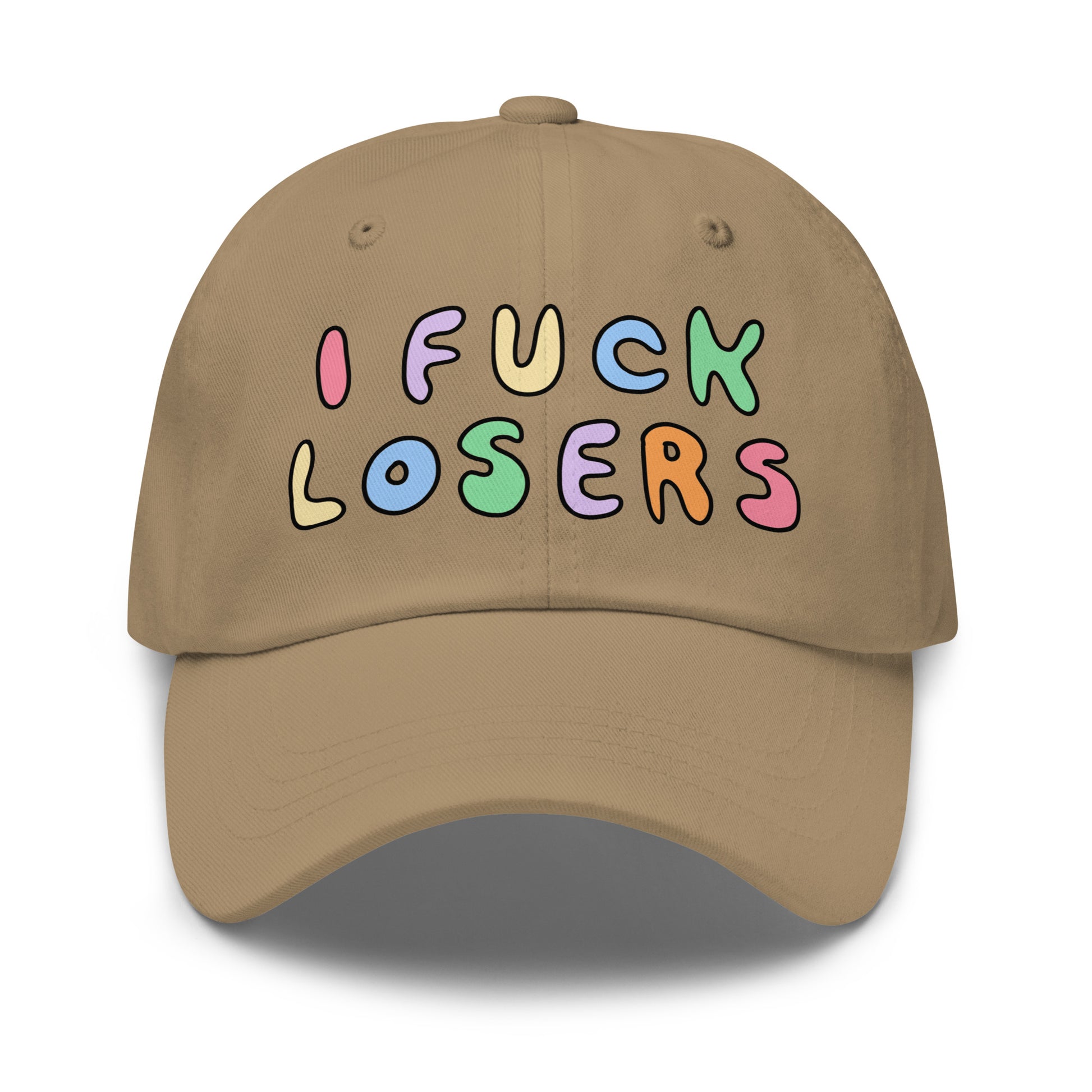 sarcastic dad hat with a raunchy slogan