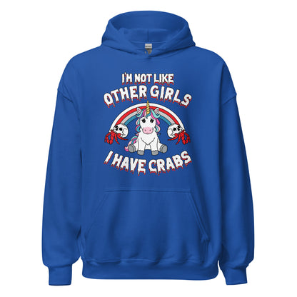inappropriate adult humor hoodie with crude sexual crabs joke
