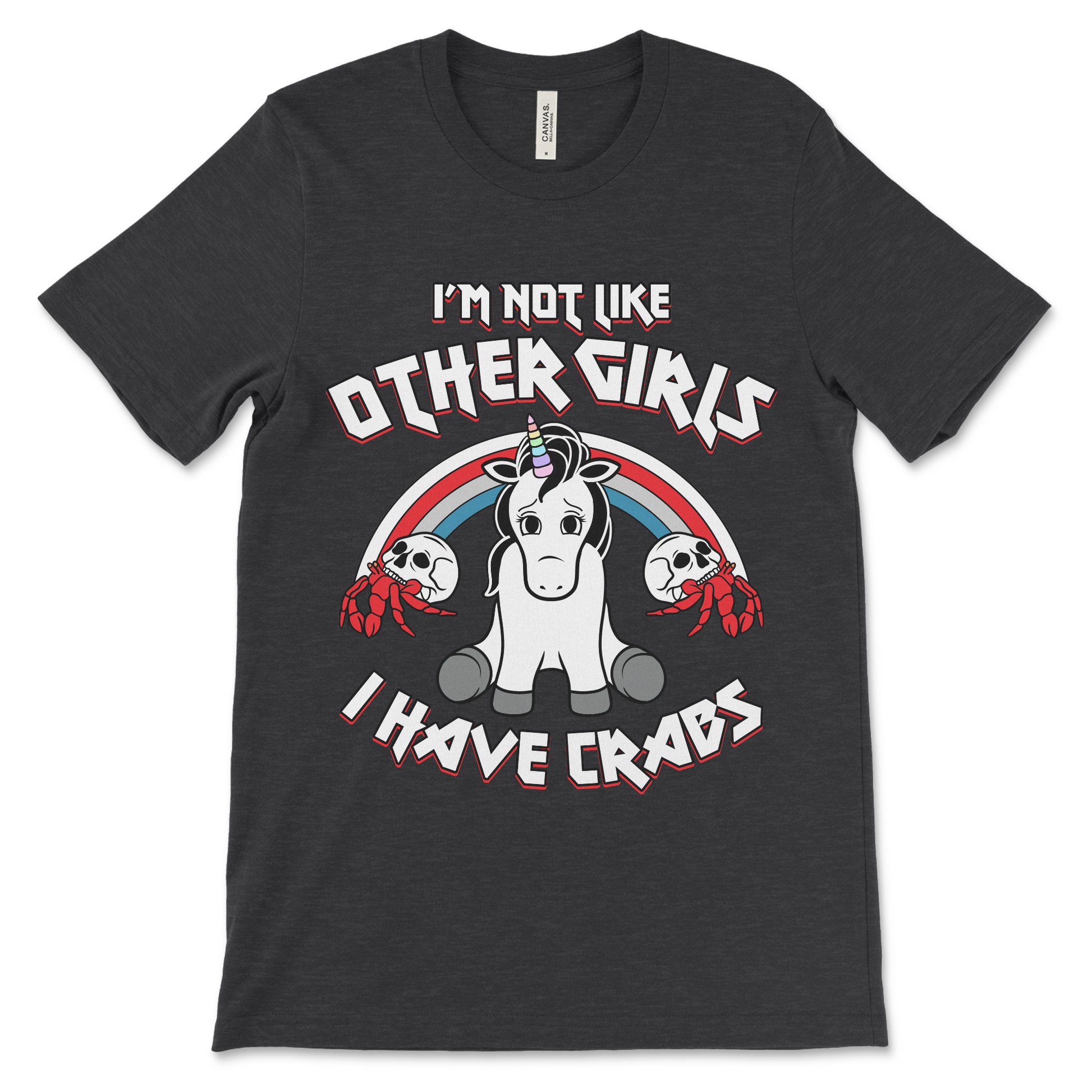 Dirty adult humor shirt with silly obscene crab joke design