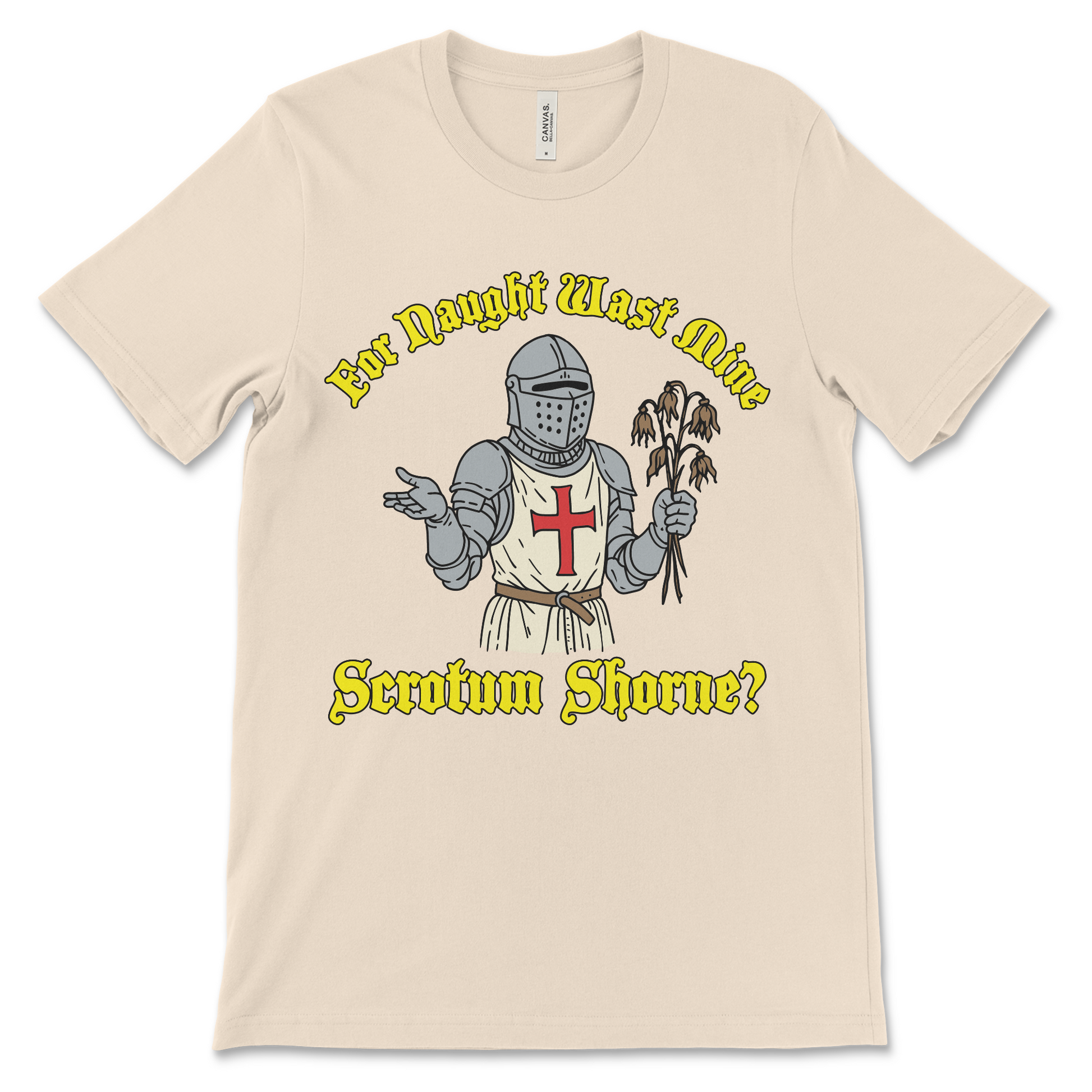 dark humor knight shirt parodying i shaved my balls for this
