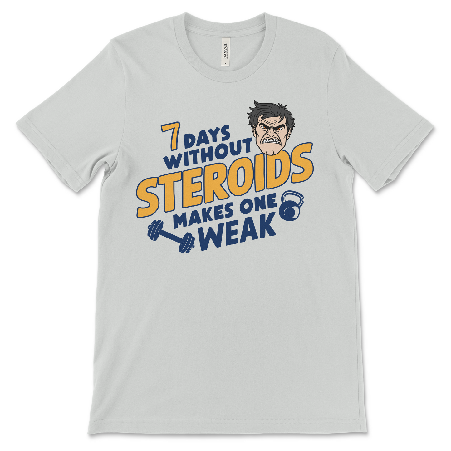 Embarrassing t shirt with funny text about skipping steroids for a week. Great gag gift thsirt for bodybuilders, personal trainers, or gen z ironic shirt lovers.