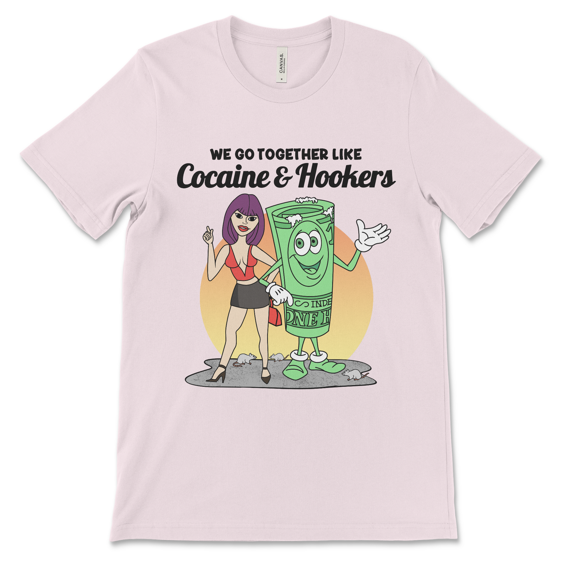 Controversial humor shirt with raunchy adult print.
