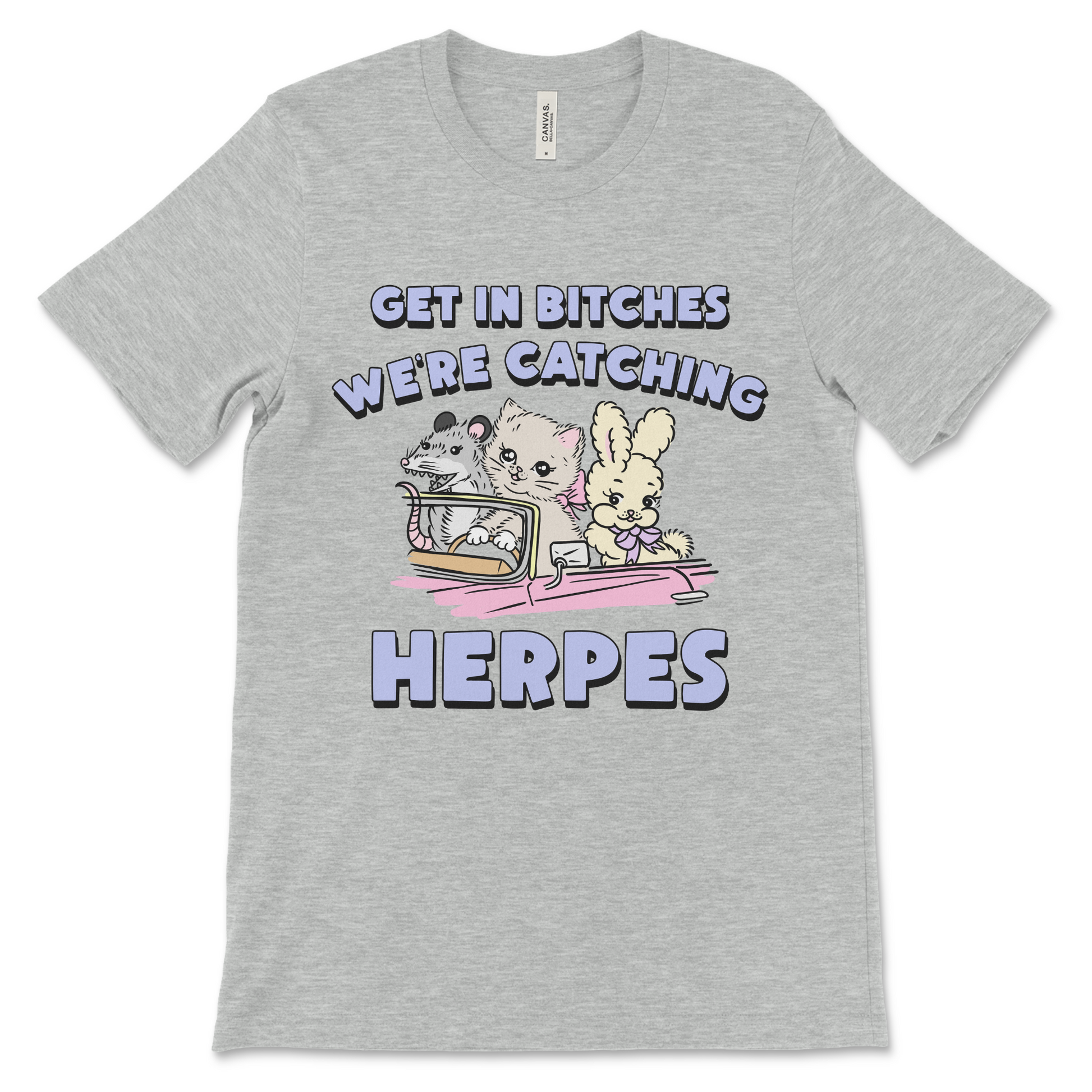 Naughty vulgar women’s herpes shirt, out of pocket adult humor tee.